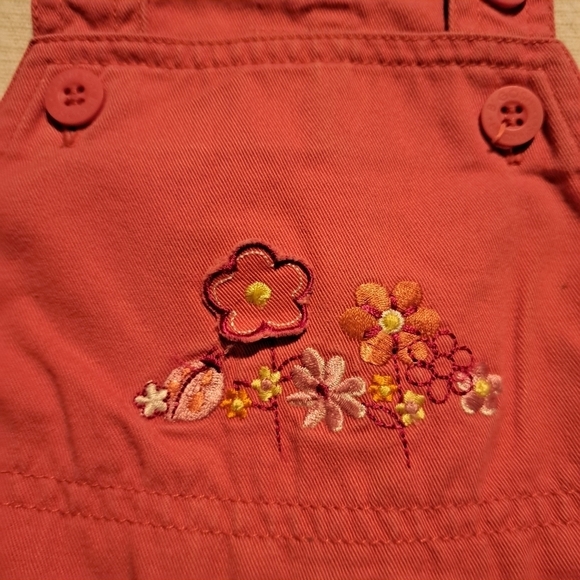 Oshkosh B'Gosh Vintage coral overalls 12 months - Picture 2 of 10
